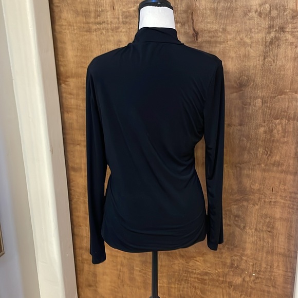 Black Faux Wrap Top - Picture 2 of 6